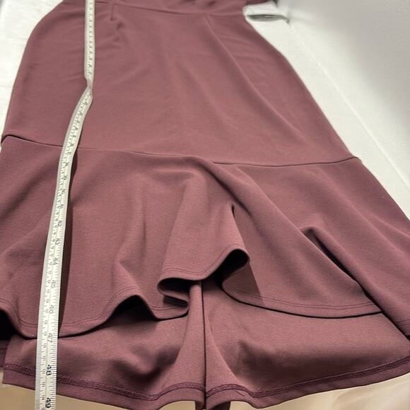 Lulus purple short sleeve Maxi dress sz L v-neck low- high mermaid dress NWT - Picture 9 of 13